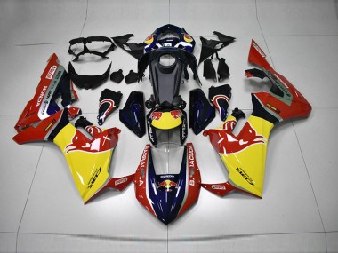 CBR 1000 RR 17-23 Motorrad Verkleidungen - Blau Gelb Rot Rot Bull