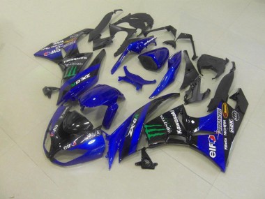 ZX6R 09-12 Motorrad Verkleidungen - Blau Monster
