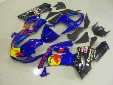 ZX6R 05-06 Motorrad Verkleidungen - Blau Rot Bull