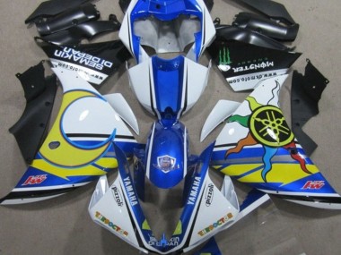 R1 09-11 Motorrad Verkleidungen - Blau Weiß Gelb 46