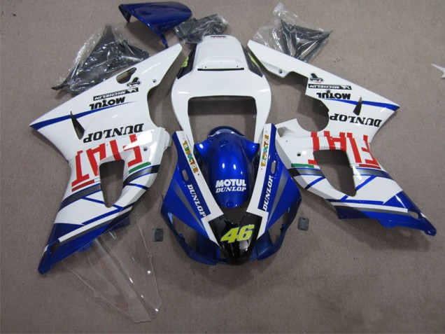 R1 98-99 Motorrad Verkleidungen - Blau Weiß Motul Dunlop 46 R1 98-99 Motorrad Verkleidungen - Blau Weiß Motul Dunlop 46