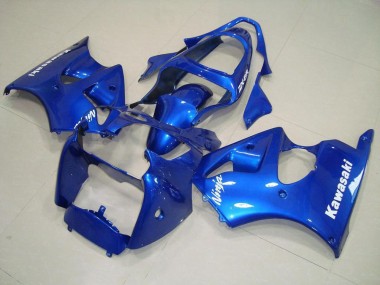 ZX6R 00-02 Motorrad Verkleidungen - Blau mit Weißen Aufklebern