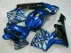 CBR 600 RR 03-04 Motorrad Verkleidungen - Blau mit silberner Flamme CBR 600 RR 03-04 Motorrad Verkleidungen - Blau mit silberner Flamme