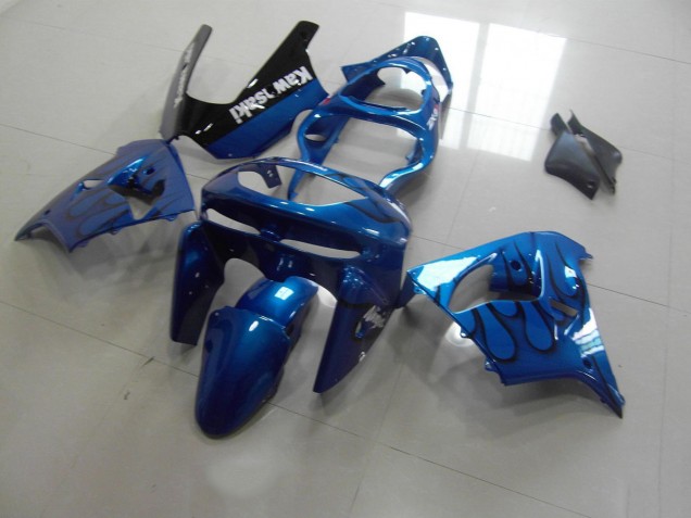 ZX9R 98-99 Motorrad Verkleidungen - Blau schwarze Flamme ZX9R 98-99 Motorrad Verkleidungen - Blau schwarze Flamme