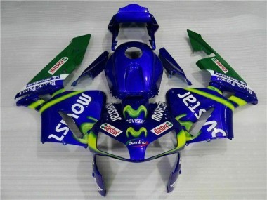 CBR 600 RR 03-04 Motorrad Verkleidungen - BlauGrün Movistar Castrol