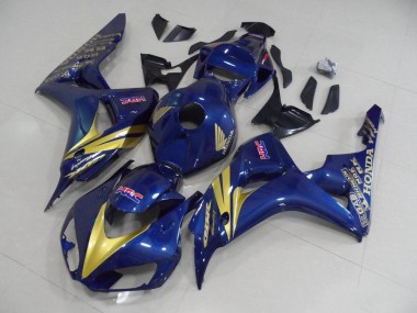 CBR 1000 RR 06-07 Motorrad Verkleidungen - Dunkel blau mit goldenen Streifen