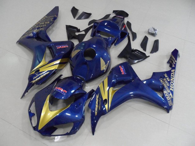 CBR 1000 RR 06-07 Motorrad Verkleidungen - Dunkel blau mit goldenen Streifen CBR 1000 RR 06-07 Motorrad Verkleidungen - Dunkel blau mit goldenen Streifen