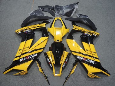 ZX10R 11-15 Motorrad Verkleidungen - Gelb Schwarz Delt Fin