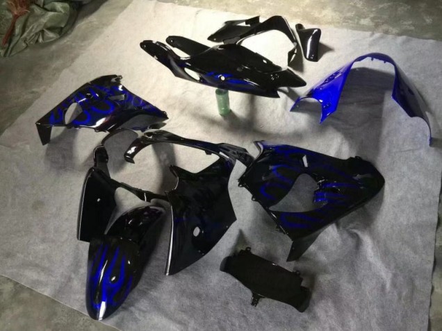 ZX9R 00-01 Motorrad Verkleidungen - Glänzend Schwarz Blau Flamme ZX9R 00-01 Motorrad Verkleidungen - Glänzend Schwarz Blau Flamme