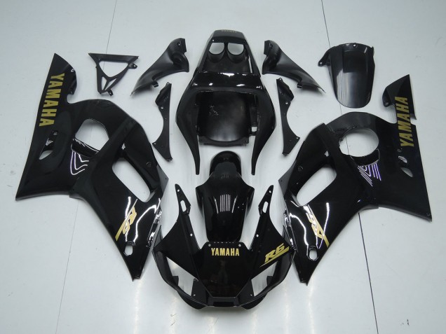 R6 98-02 Motorrad Verkleidungen - Glänzend Schwarz Gold Aufkleber R6 98-02 Motorrad Verkleidungen - Glänzend Schwarz Gold Aufkleber