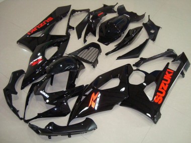 GSXR 1000 K5 05-06 Motorrad Verkleidungen - Glänzend schwarz roter Aufkleber