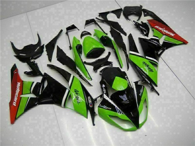 ZX6R 09-12 Motorrad Verkleidungen - Grün Schwarz Rot ZX6R 09-12 Motorrad Verkleidungen - Grün Schwarz Rot