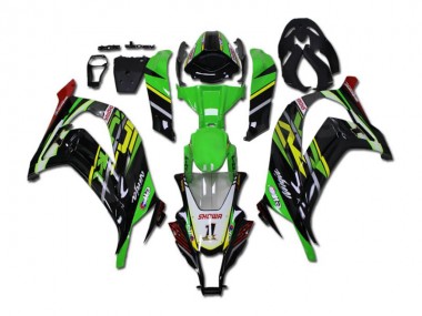 ZX10R 11-15 Motorrad Verkleidung - Grün Schwarz