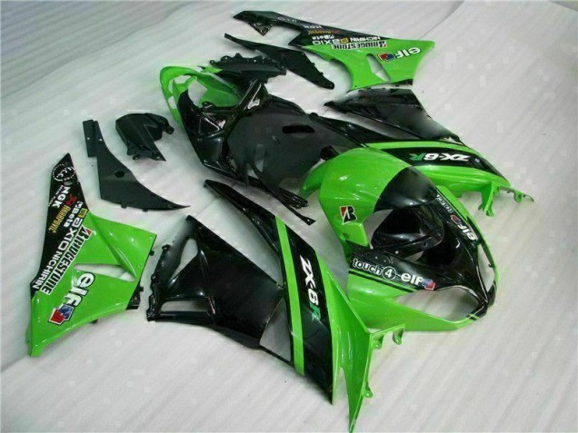 ZX6R 09-12 Motorrad Verkleidungen - Grün Schwarz ZX6R 09-12 Motorrad Verkleidungen - Grün Schwarz