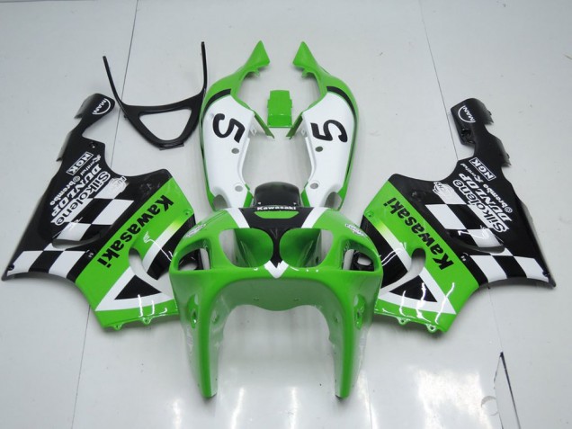 ZX7R 96-03 Motorrad Verkleidungen - Grün Schwarz und Weiß ZX7R 96-03 Motorrad Verkleidungen - Grün Schwarz und Weiß
