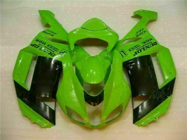 ZX6R 07-08 Motorrad Verkleidungen - Grün Schwarzer Dunlop