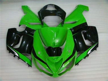 ZX6R 05-06 Motorrad Verkleidungen - Grün Weiß Schwarz