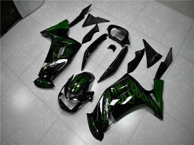 EX650 06-08 Motorrad Verkleidungen - Grüne Flamme