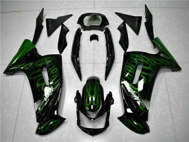 EX650 06-08 Motorrad Verkleidungen - Grüne Flamme