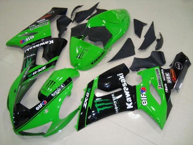 ZX6R 05-06 Motorrad Verkleidungen - Grünes Monster