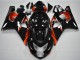 Billigste Suzuki GSXR 600/750 Motorrad Verkleidung 2004-2005 - Glanzendes Schwarz Rot Streifen