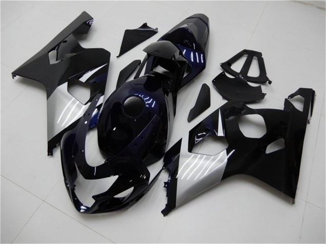 Billigste Suzuki GSXR 600/750 Motorrad Verkleidung 2004-2005 - Glanzendes Schwarz Silber Blau