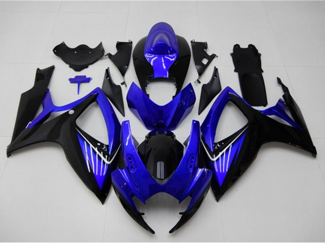 Billigste Suzuki GSXR 600/750 Motorrad Verkleidung 2006-2007 - Blau Glanzendes Schwarz