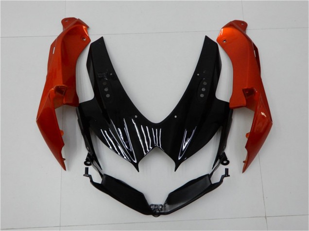 Billigste Suzuki GSXR 600/750 Motorrad Verkleidung 2008-2010 - Orange Grau Glanzendes Schwarz