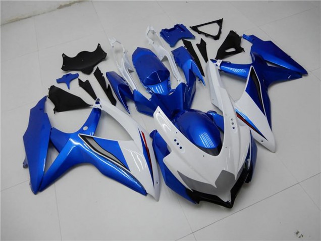 Billigste Suzuki GSXR 600/750 Motorrad Verkleidung 2008-2010 - Weiss Blau