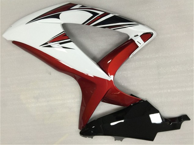 Billigste Suzuki GSXR 600/750 Motorrad Verkleidung 2008-2010 - Weiss Rot Glanzendes Schwarz