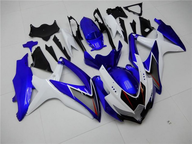 Billigste Suzuki GSXR 600/750 Motorrad Verkleidung 2008-2010 - Weiss Blau Schwarz Rot Linie