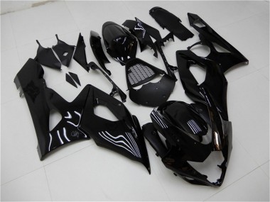 Billigste Suzuki GSXR 1000 Motorrad Verkleidung Kit 2005-2006 - Glanzendes Schwarz