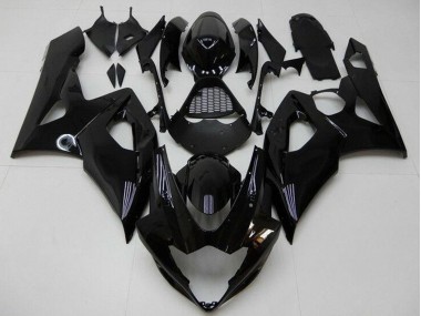 Billigste Suzuki GSXR 1000 Motorrad Verkleidung Kit 2005-2006 - Glanzendes Schwarz
