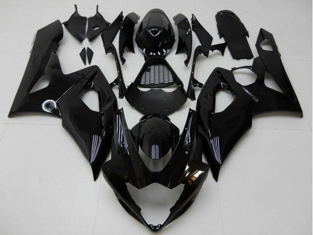 Billigste Suzuki GSXR 1000 Motorrad Verkleidung Kit 2005-2006 - Glanzendes Schwarz