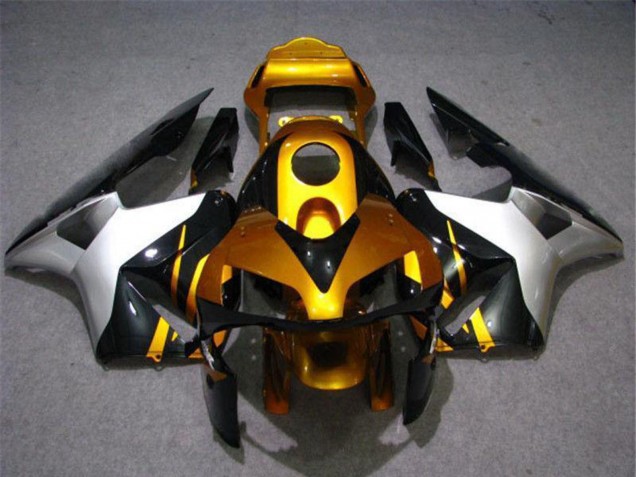 Billigste Honda CBR600RR Motorrad Verkleidung 2003-2004 - Silber Gold Glanzendes Schwarz
