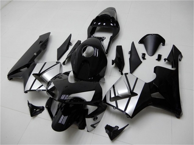 Billigste Honda CBR600RR Motorrad Verkleidung 2003-2004 - Silber Glanzendes Schwarz Streifen