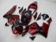 Billigste Honda CBR600RR Motorrad Verkleidung 2003-2004 - Rot Matt Schwarz Streifen