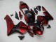 Billigste Honda CBR600RR Motorrad Verkleidung 2003-2004 - Rot Matt Schwarz Streifen