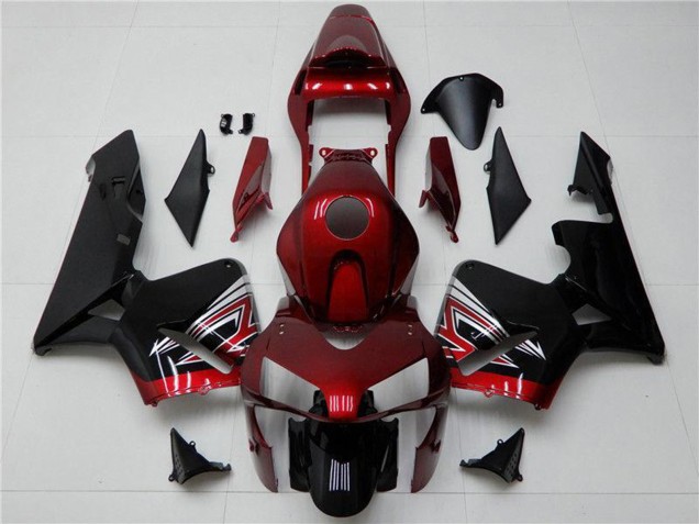 Billigste Honda CBR600RR Motorrad Verkleidung 2003-2004 - Rot Silber Glanzendes Schwarz