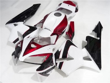 Billigste Honda CBR600RR Motorrad Verkleidungen Kit 2005-2006 - Weiss Rot Schwarz