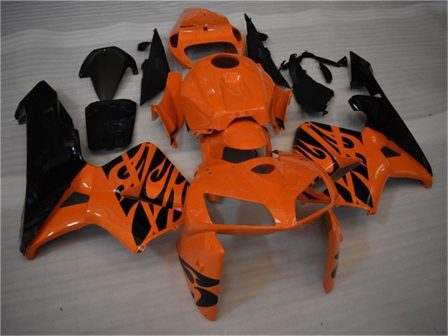 Billigste Honda CBR600RR Motorrad Verkleidung 2005-2006 - Orange Schwarz Flamme