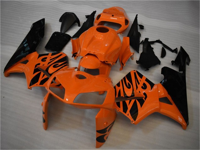 Billigste Honda CBR600RR Motorrad Verkleidung 2005-2006 - Orange Schwarz Flamme