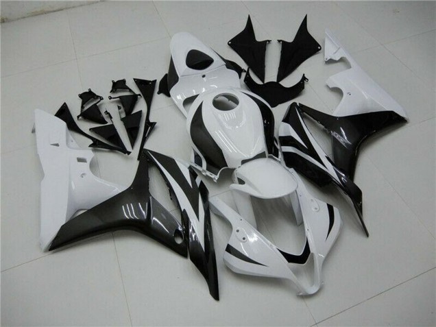 Billigste Honda CBR600RR Motorrad Verkleidung 2007-2008 - Weiss Glanzendes Schwarz