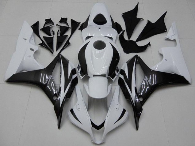 Billigste Honda CBR600RR Motorrad Verkleidung 2007-2008 - Weiss Glanzendes Schwarz