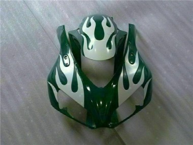 Billigste Honda CBR1000RR Motorrad Verkleidung 2006-2007 - Weiss Grun Flamme