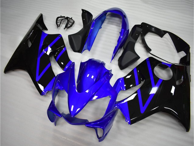 Billigste Honda CBR600 F4i Motorrad Verkleidung Kit 2004-2007 - Blau Glanzendes Schwarz
