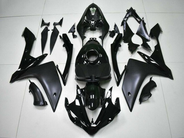 Billigste Yamaha YZF R1 Motorrad Verkleidung 2007-2008 - Glanzendes Schwarz Matt Schwarz
