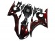 Billigste Yamaha YZF R6 Motorrad Verkleidung 2003-2004 - Glanzendes Schwarz Rot Flamme