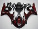 Billigste Yamaha YZF R6 Motorrad Verkleidung 2003-2004 - Glanzendes Schwarz Rot Flamme