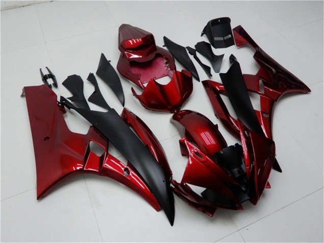 Billigste Yamaha YZF R6 Motorrad Verkleidung Kit 2006-2007 - Rot Matt Schwarz